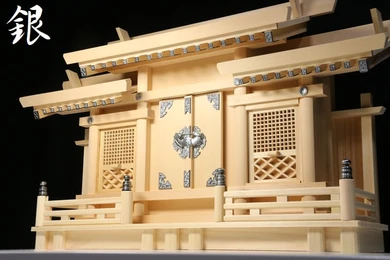 【美・木曽ひのき】銀一色 格子の扉 三社